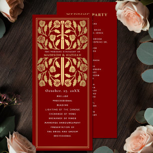 Scarlet Mediaeval Gold Sword Royal Wedding Programme