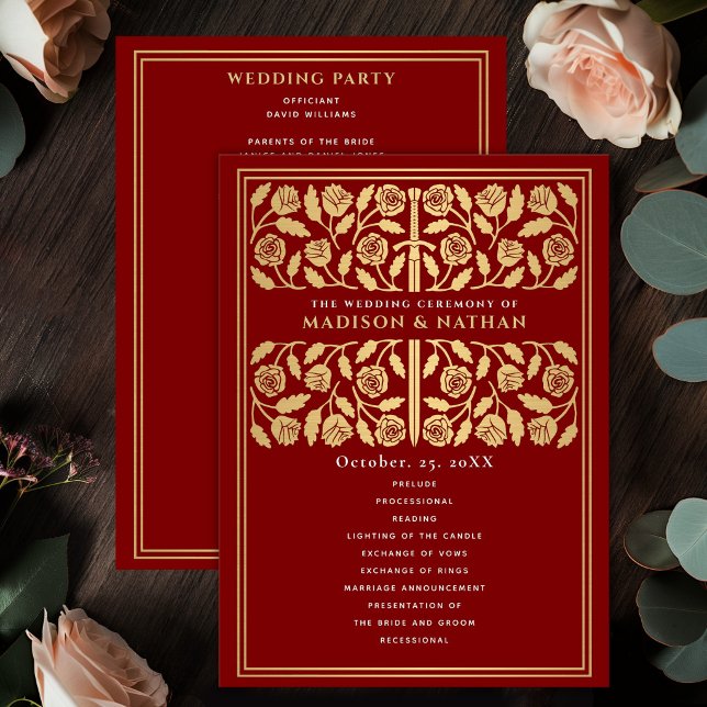 Scarlet Mediaeval Gold Sword Royal Wedding Programme (Creator Uploaded)