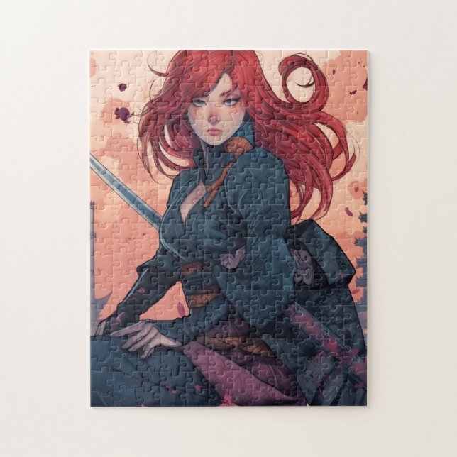 Scarlet Moon Kunoichi Jigsaw Puzzle (Vertical)