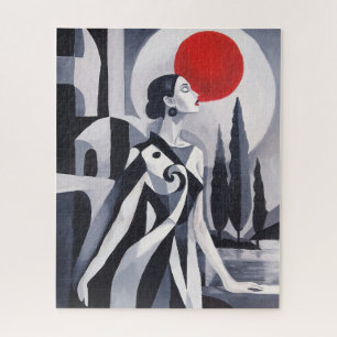 Scarlet Moon: Stylised Woman 520-Piece Jigsaw Puzz Puzzle