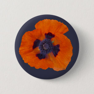 Scarlet Orange Poppy 1 6 Cm Round Badge