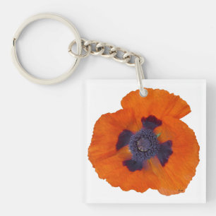 Scarlet Orange Poppy 1 Key Ring