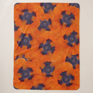 Scarlet Orange Poppy 1 Sherpa Blanket