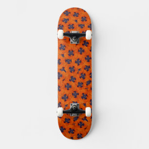 Scarlet Orange Poppy Seamless Pattern Skateboard