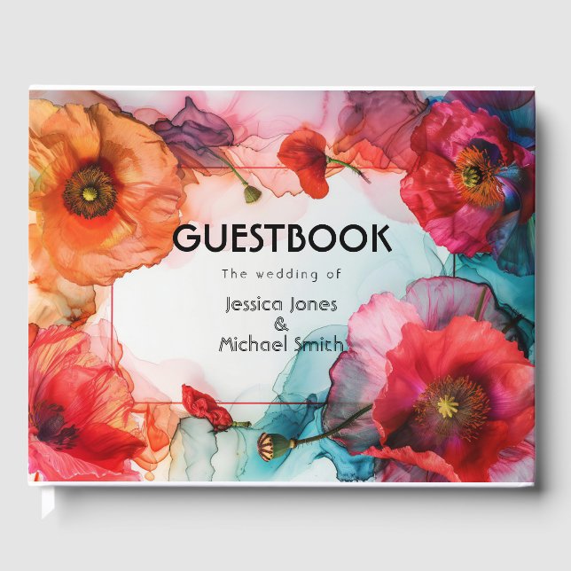 Scarlet Petal Elegance  Guest Book (Front)