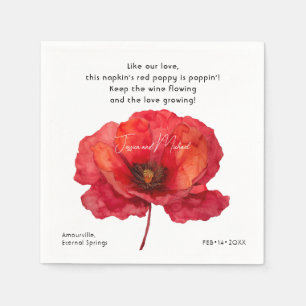 Scarlet Petal Elegance Napkin