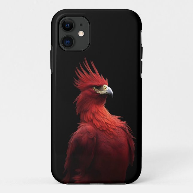 Scarlet Phoenix Sits Proudly Case-Mate iPhone Case (Back)