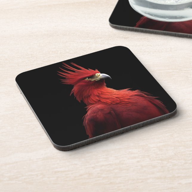 Scarlet Phoenix Sits Proudly Coaster (Left Side)