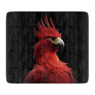 Scarlet Phoenix Sits Proudly Cutting Board