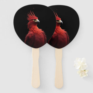 Scarlet Phoenix Sits Proudly Hand Fan