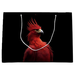 Scarlet Phoenix Sits Proudly Large Gift Bag