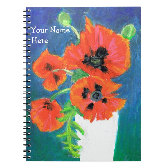 Scarlet Poppies Customisable Spiral Notebook (Front)