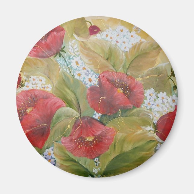 SCARLET POPPIES  FINEART MAGNET (Front)