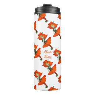 Scarlet Poppy Cute Flower Child Floral Vintage Thermal Tumbler