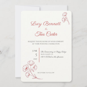 Scarlet Poppy Wedding Invitation