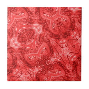 Scarlet red abstract modern art tile