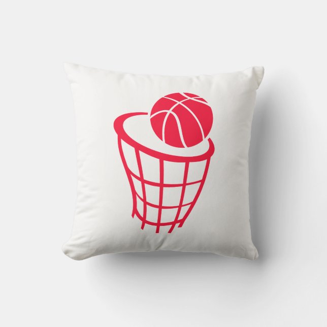 Scarlet Red Basketball Cushion (Front)
