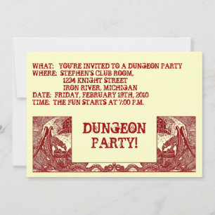 SCARLET RED DRAGONS IN DUNGEONS ~PARTY INVITATION! INVITATION
