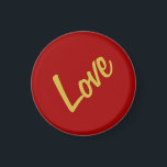 Scarlet Red Gold Colours Love Wedding Calligraphy Magnet<br><div class="desc">You can easily change the fonts and colours. You can also add your logo and the background image as you like.</div>