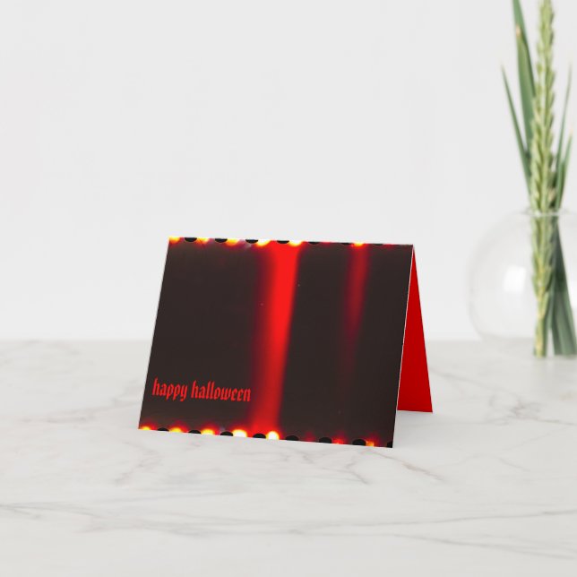Scarlet Red Gothic Halloween Card (Front)