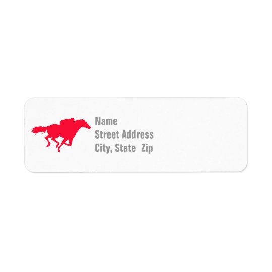 Scarlet Red Horse Racing Return Address Label