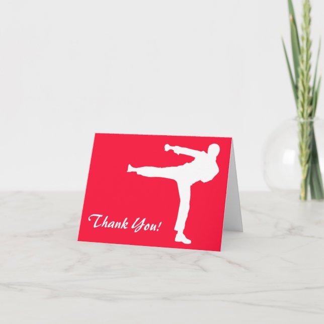 Scarlet Red Martial Arts Thank You Card (Front)