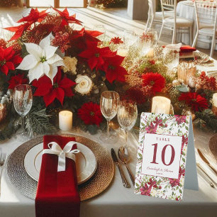 Scarlet Red Poinsettia Floral Wedding