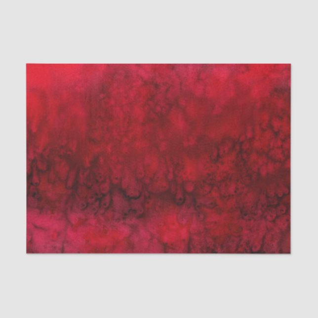 'Scarlet' Red Silk Abstract Tissue Paper (Front)