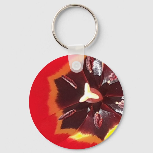 Scarlet Red Tulip  Key Ring (Front)