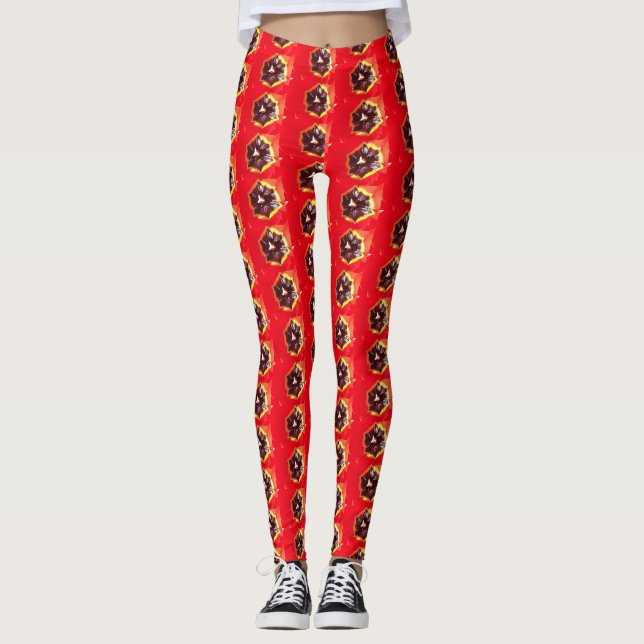 Scarlet Red Tulip  Leggings (Front)