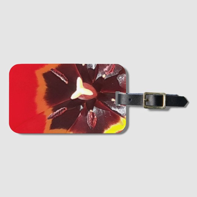 Scarlet Red Tulip  Luggage Tag (Front Horizontal)