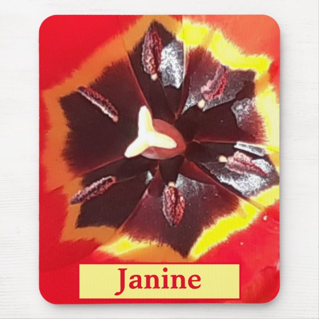 Scarlet Red Tulip Mouse Mat (Front)