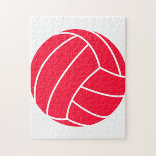 Scarlet Red Volleyball Jigsaw Puzzle