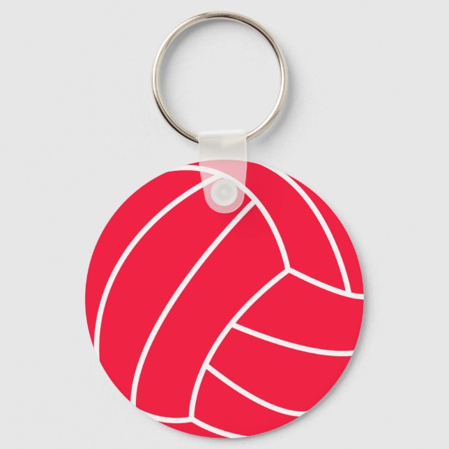 Scarlet Red Volleyball Key Ring (Front)