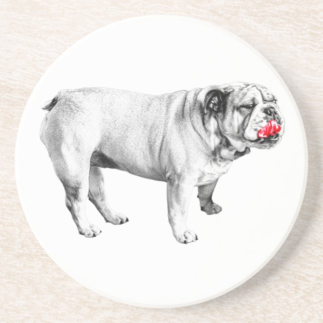 scarlet rest guard, bulldog coaster (Front)