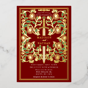 Scarlet Royal Sword Floral Fantasy Wedding