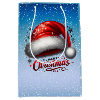 Scarlet Santa Hat Glow Medium Gift Bag