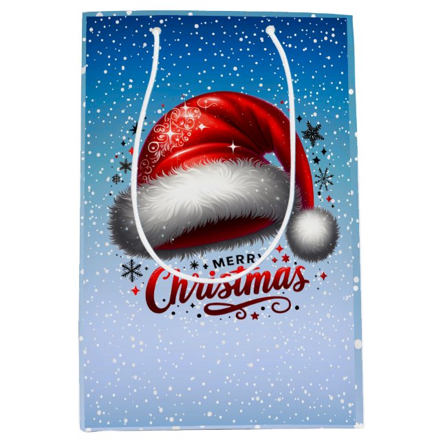 Scarlet Santa Hat Glow  Medium Gift Bag (Front)