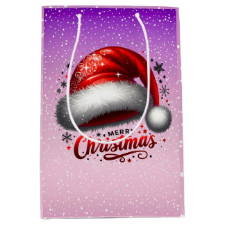 Scarlet Santa Hat Glow Medium Gift Bag