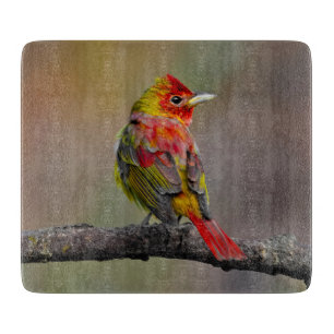 Scarlet Tanager Molting - Original Photograph Cutting Board