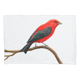 Scarlet Tanager Wild Bird Pillowcase