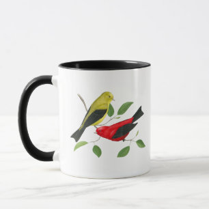 Scarlet Tanagers Bird Art Mug