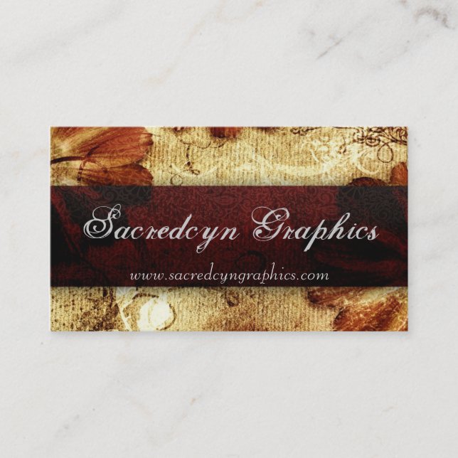 Scarlet Vintage Grunge Elegant Fashion Business Card (Front)