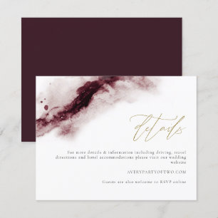 SCARLETT Boho Burgundy and Gold Details Card