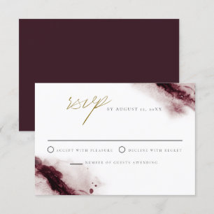 SCARLETT   Boho Burgundy and Gold RSVP Card