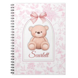 Scarlett   Custom Pink Teddy Bear Nursery Design  Notebook