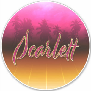 Scarlett First Name Pink Sticker