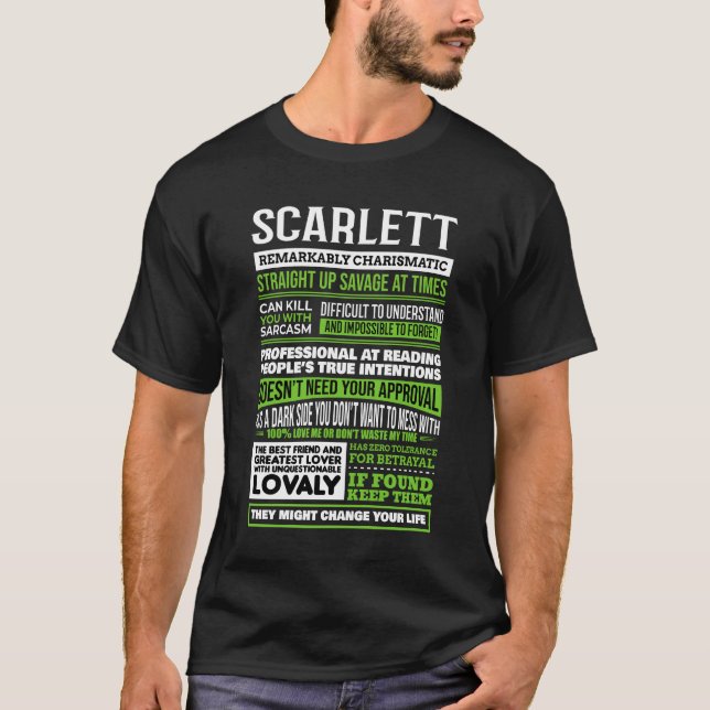 Scarlett Girl Name Definition T-Shirt (Front)