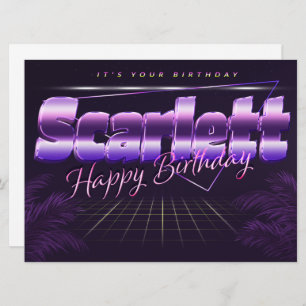 Scarlett Name First Name pura retro Map Birthday Card