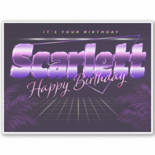 Scarlett Name Vorname retro Sticker Geburtstag